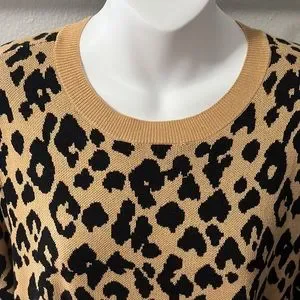 LOFT Dresses Loft Leopard Print Sweater Dress Size Xl Poshmark